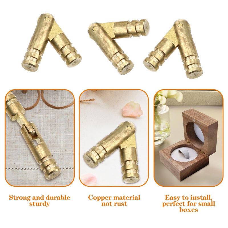 Csdtylh 50Pcs Invisible Brass Barrel Hinges, Brass Concealed Hinge, Small Barrel Hinge for Jewelry Boxes, Small Woodworking Projects, Music Boxes, Pencil Boxes, Hardwood Humidors, etc. - Image 3